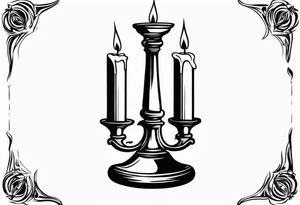 vintage candle holder with a broken candle stick tattoo idea