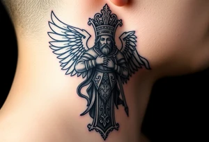 Archangel Michael in armour
A large Orthodox cross with ornate detailing
Christ Pantocrator face (very traditional Orthodox icon style)
Saints like St. Nicholas or St. Andrew tattoo idea