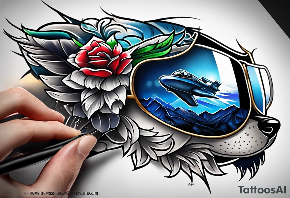 Paw print Air Force tattoo idea