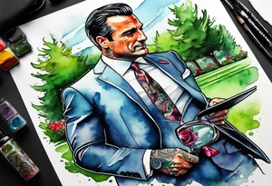 Don Draper mowing the lawn tattoo idea