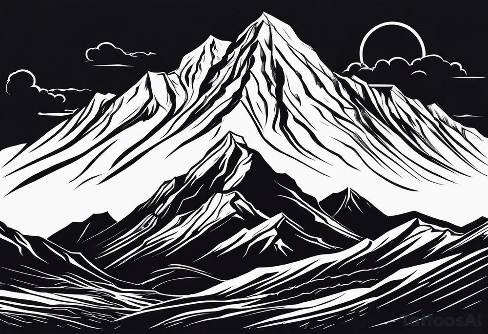 Mountain range silhouette chic tattoo idea