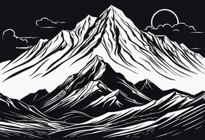 Mountain range silhouette chic tattoo idea