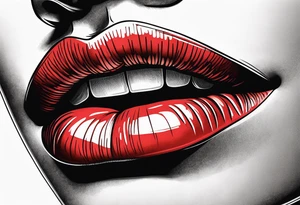 Sexy female lips tattoo idea