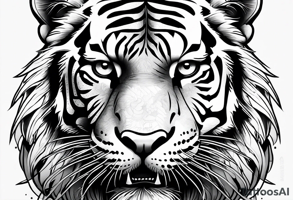 Compass tiger tattoo idea