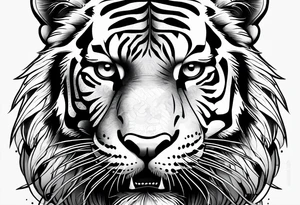 Compass tiger tattoo idea