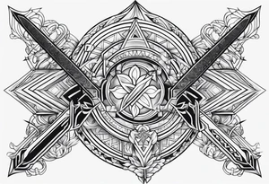 geometric, sword tattoo idea