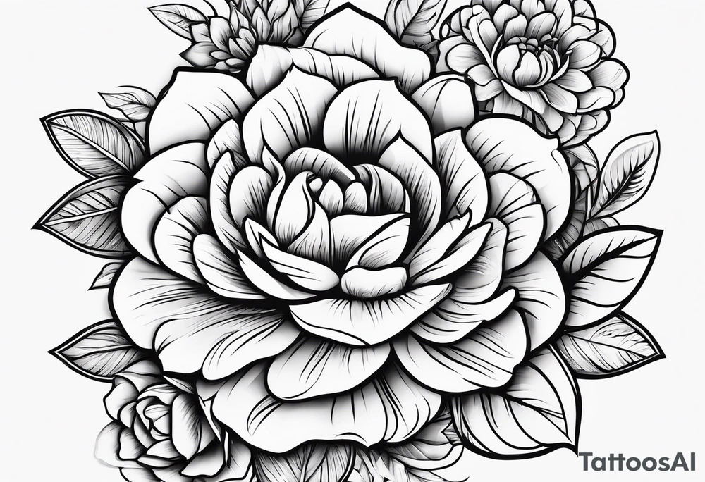 Paw print made with flowers tattoo idea
