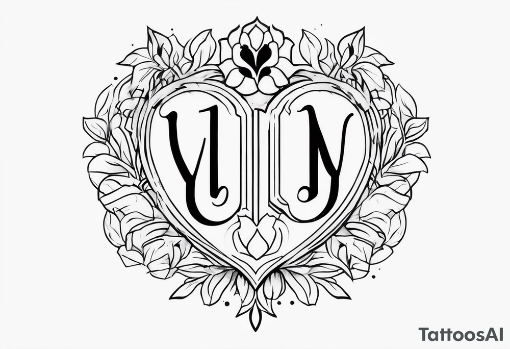 Name VEERA with lion paw marks and an alphabet Y tattoo idea