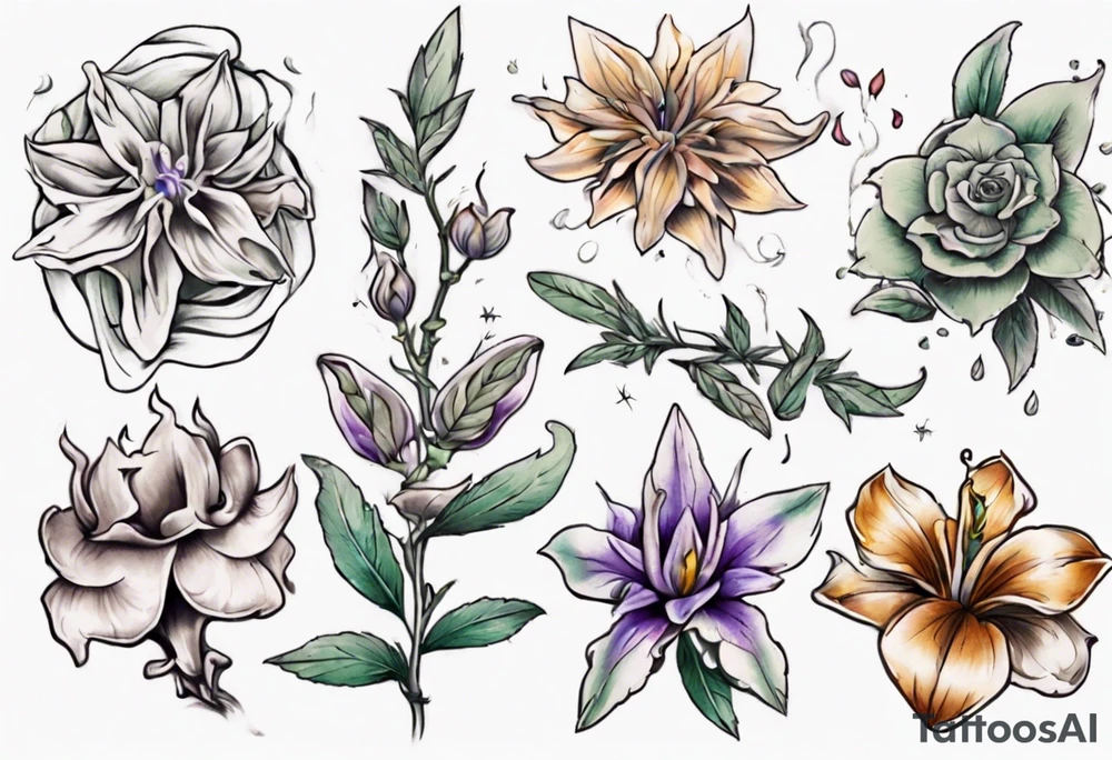 Pratical Magic flowers sage pretty tattoo idea