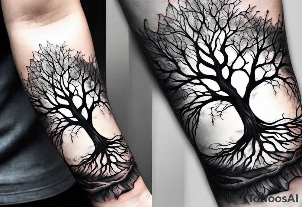 Tree roots wrapping around wrist tattoo idea