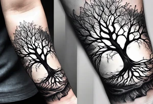Tree roots wrapping around wrist tattoo idea