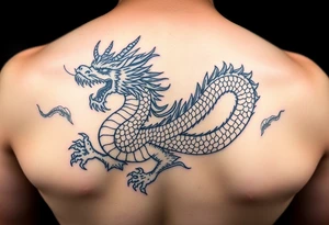 powerful dragon with Chinese style themed on details tattoo idea