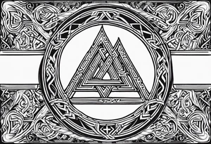 Valhalla shield sword valknut fire chains valknut tattoo idea