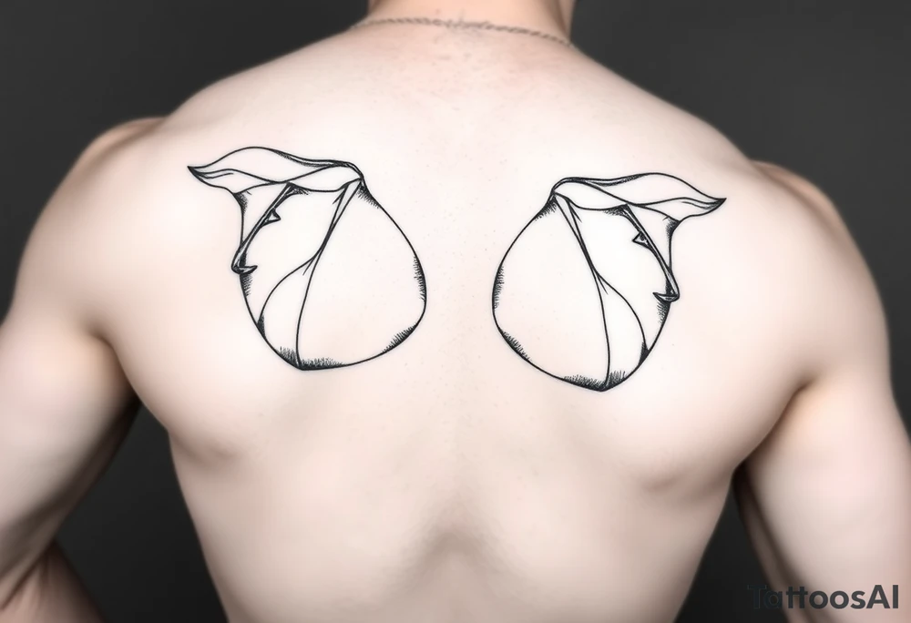 line drawing of women's breasts tattoo idea