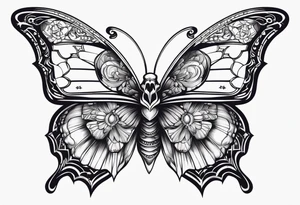 Skull butterfly tattoo idea
