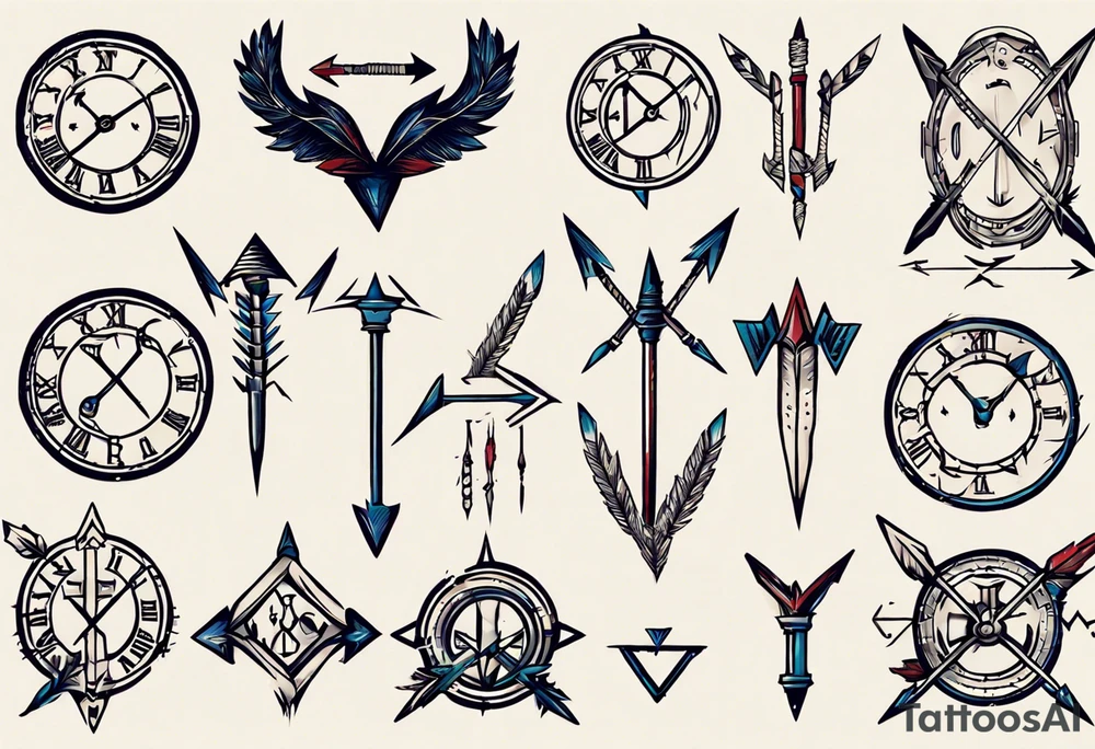arrow and roman numerals tattoo idea