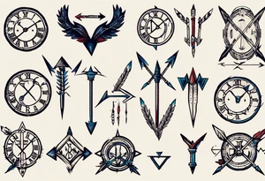 arrow and roman numerals tattoo idea