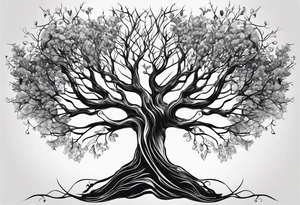 tree wings, but the branches are the wings  and no feathers or leaves. tattoo idea