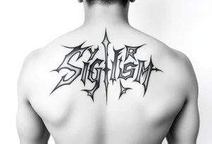 , cyber sigilism font, small, tattoo idea