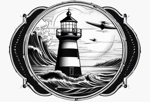 blade, saturn, lighthouse tattoo idea