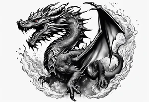 Dragon explosion tattoo idea