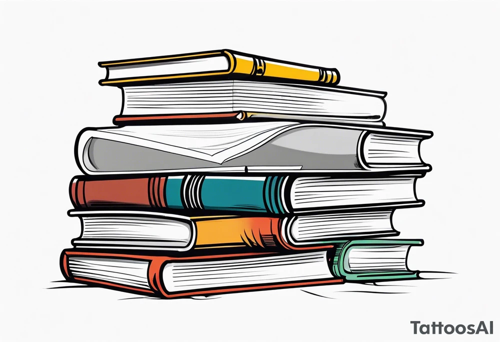Piles of books tattoo idea