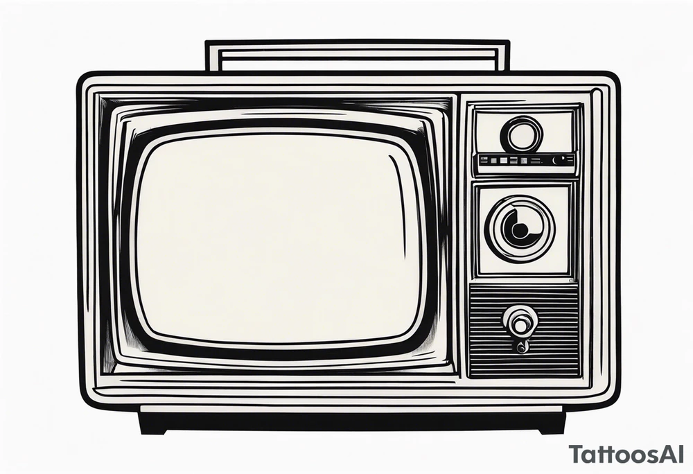 retro television set tattoo idea