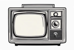 retro television set tattoo idea