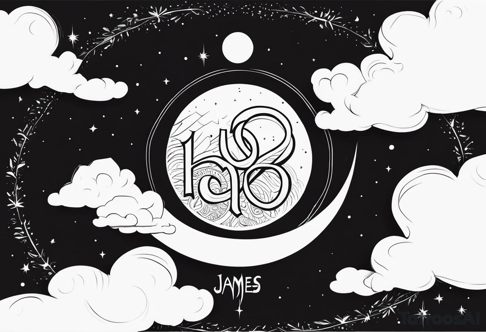 james with sacred moon tattoo idea