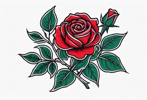 traditional rose red tattoo idea