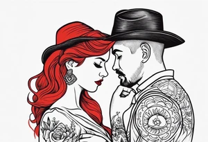 Couple's tattoos red head and mexican tattoo idea