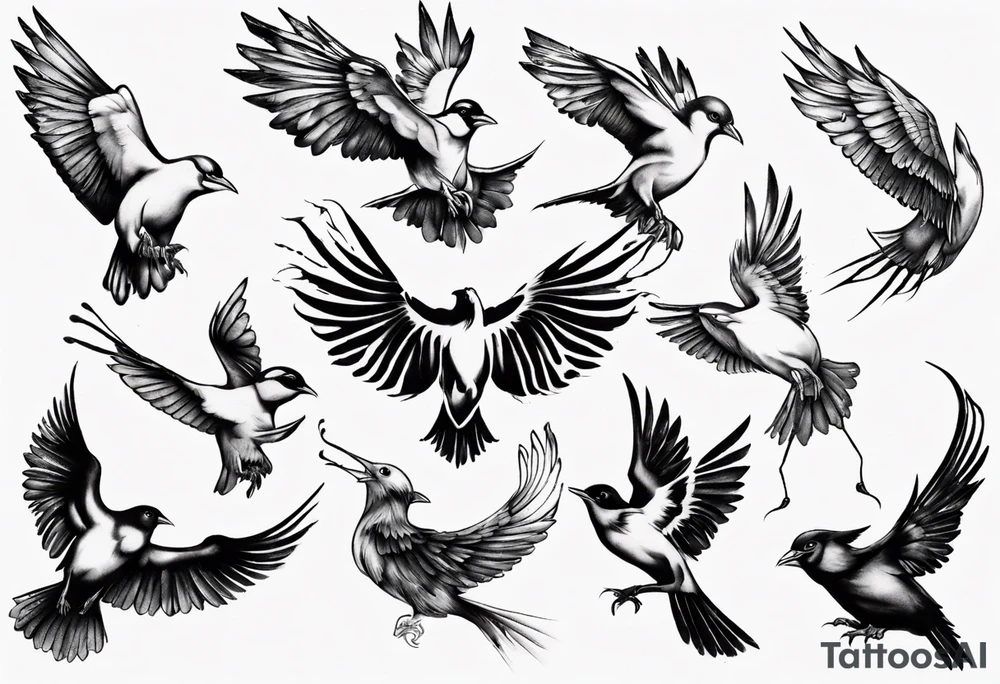 bird breaking free tattoo idea