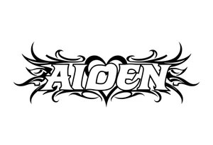 The name Aiden with a love heart tattoo idea
