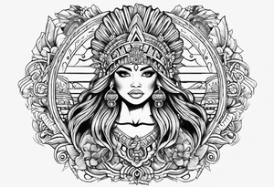 Aztec mermaid tattoo idea