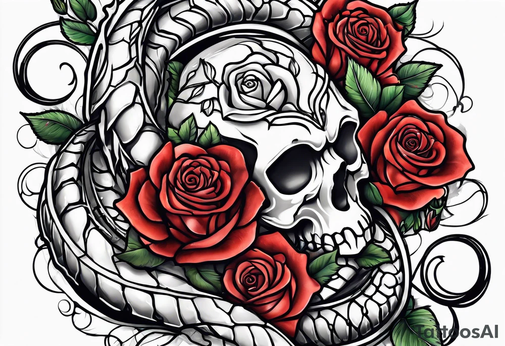Scorpio and roses tattoo idea