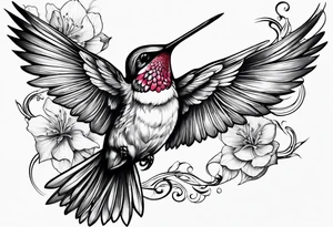 death in a shape of a humming bird tattoo idea
