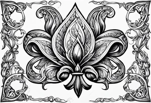 Fleur de lys celtique en flamme tattoo idea