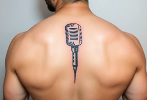 Pro wrestling style microphone tattoo idea