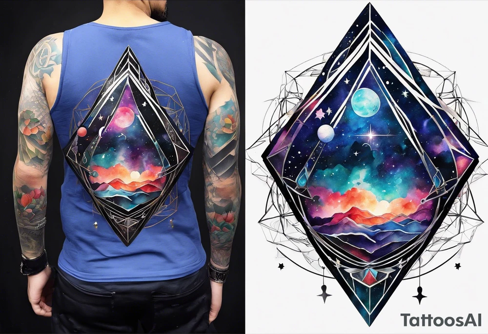 Secret geometry in the space galaxy tattoo idea