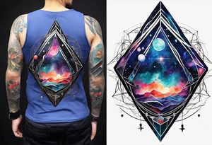 Secret geometry in the space galaxy tattoo idea