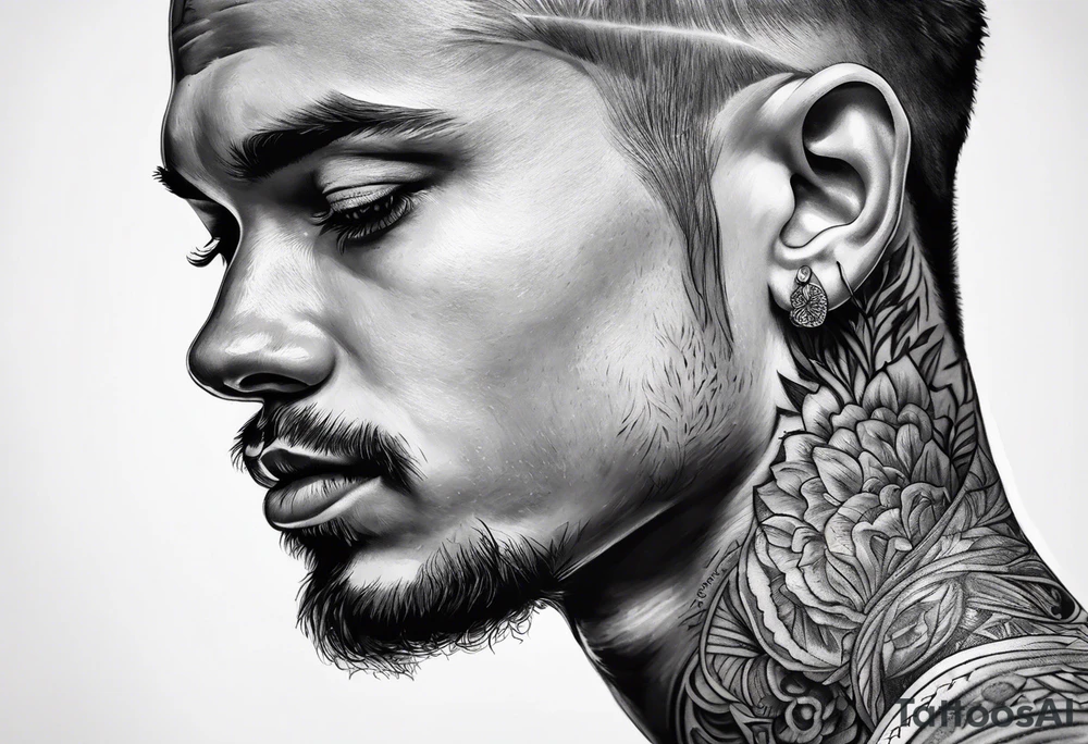 Portrait of a person with background tattoo idea