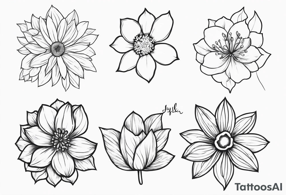 July and December birth month flower tattoo tattoo idea