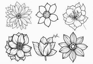 July and December birth month flower tattoo tattoo idea