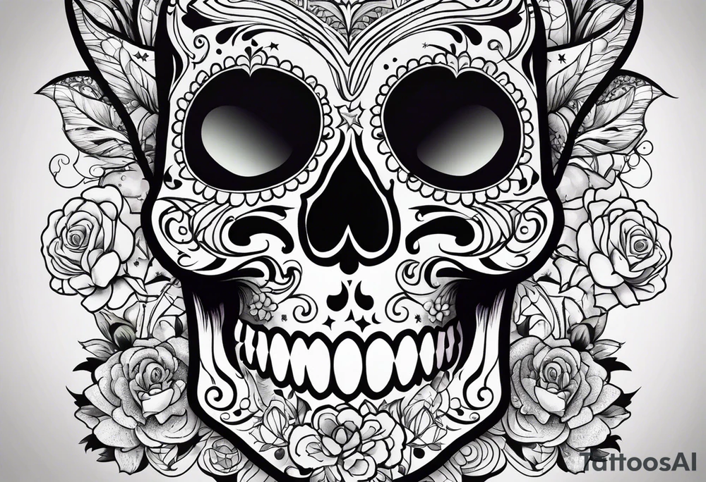 Sugar skull tattoo idea