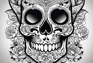 Sugar skull tattoo idea