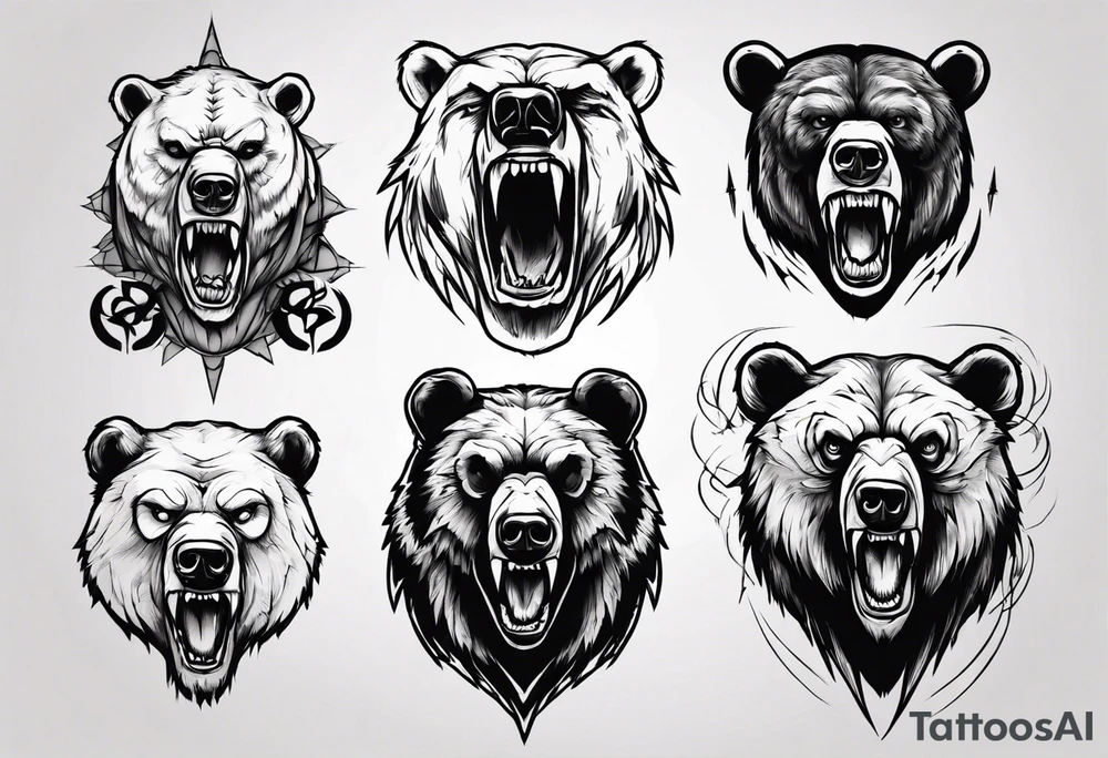 menacing bear tattoo idea