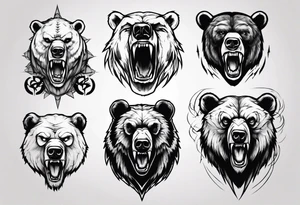 menacing bear tattoo idea
