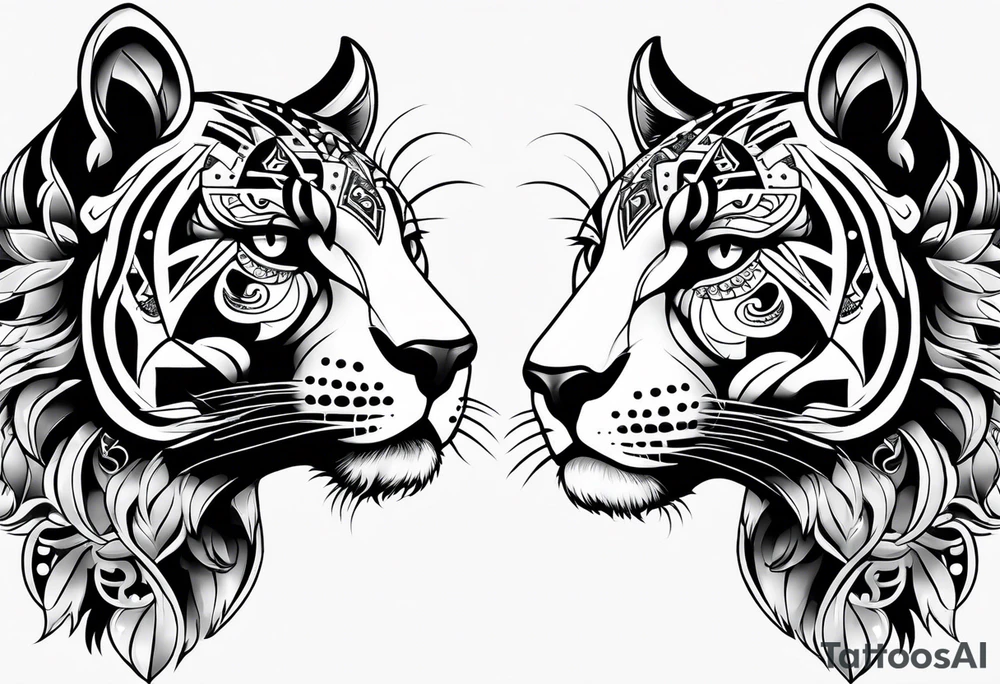 aztec jaguar sleeve tattoo idea