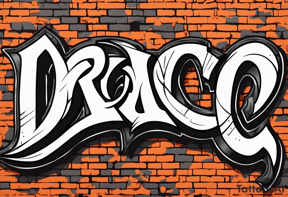 The word DRACO in Street graffiti style lettering tattoo idea