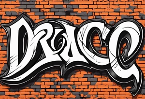 The word DRACO in Street graffiti style lettering tattoo idea